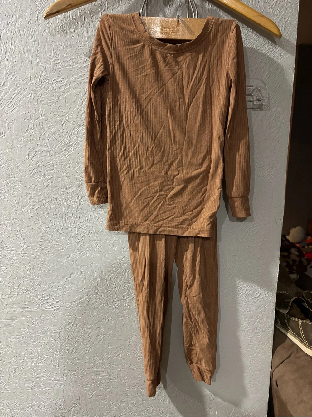 Little Sleepies Bamboo Lightweight Long Sleeve with Pants Pajama Set Khaki Sz 4T